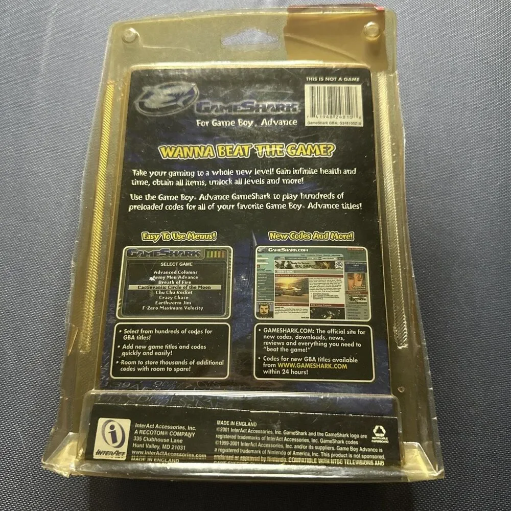 Game Shark Video Game Enhancer (Nintendo Gameboy Advance GBA, 2001) NEW SEALED